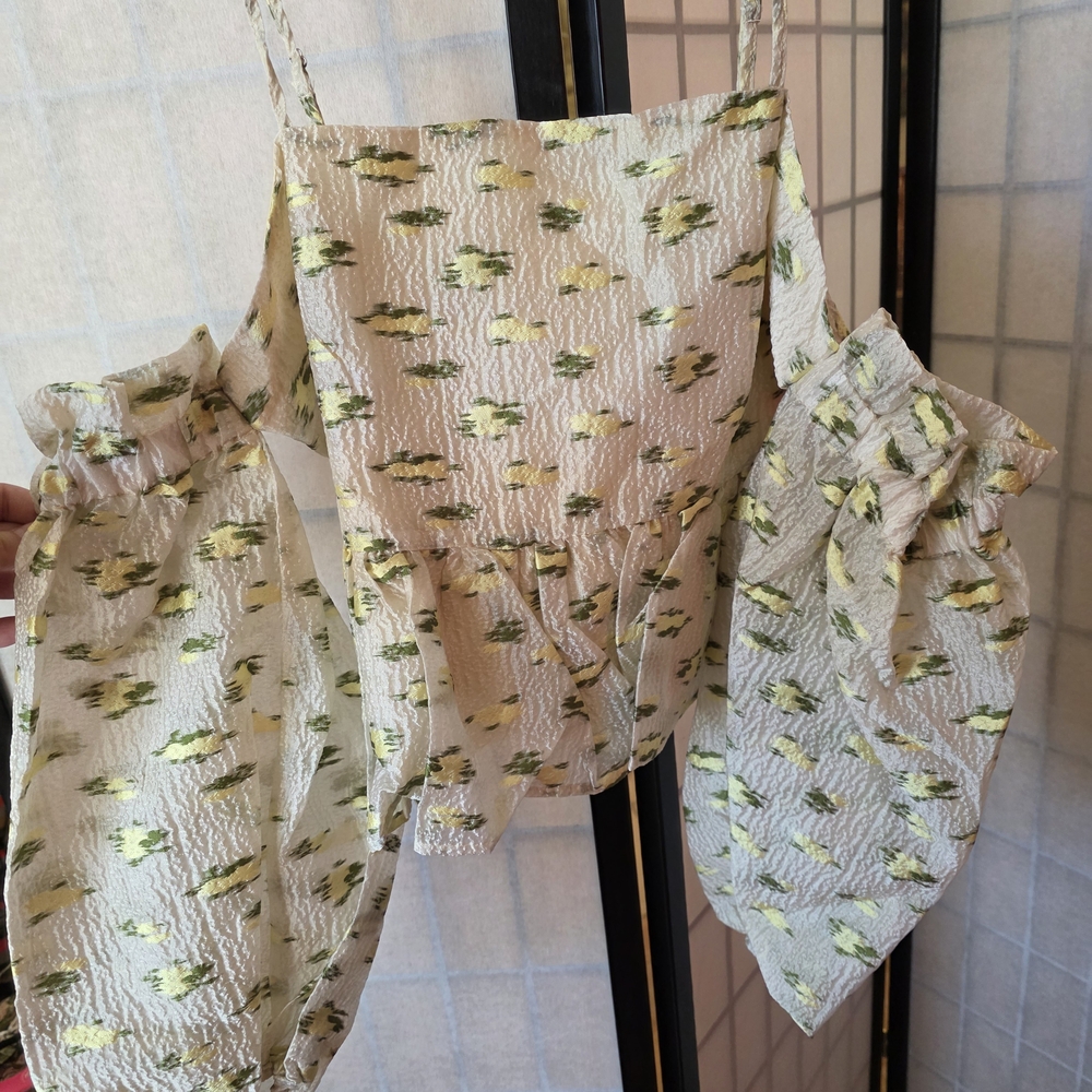 Sister Jane Cream and Pink Smocked Camisole Top